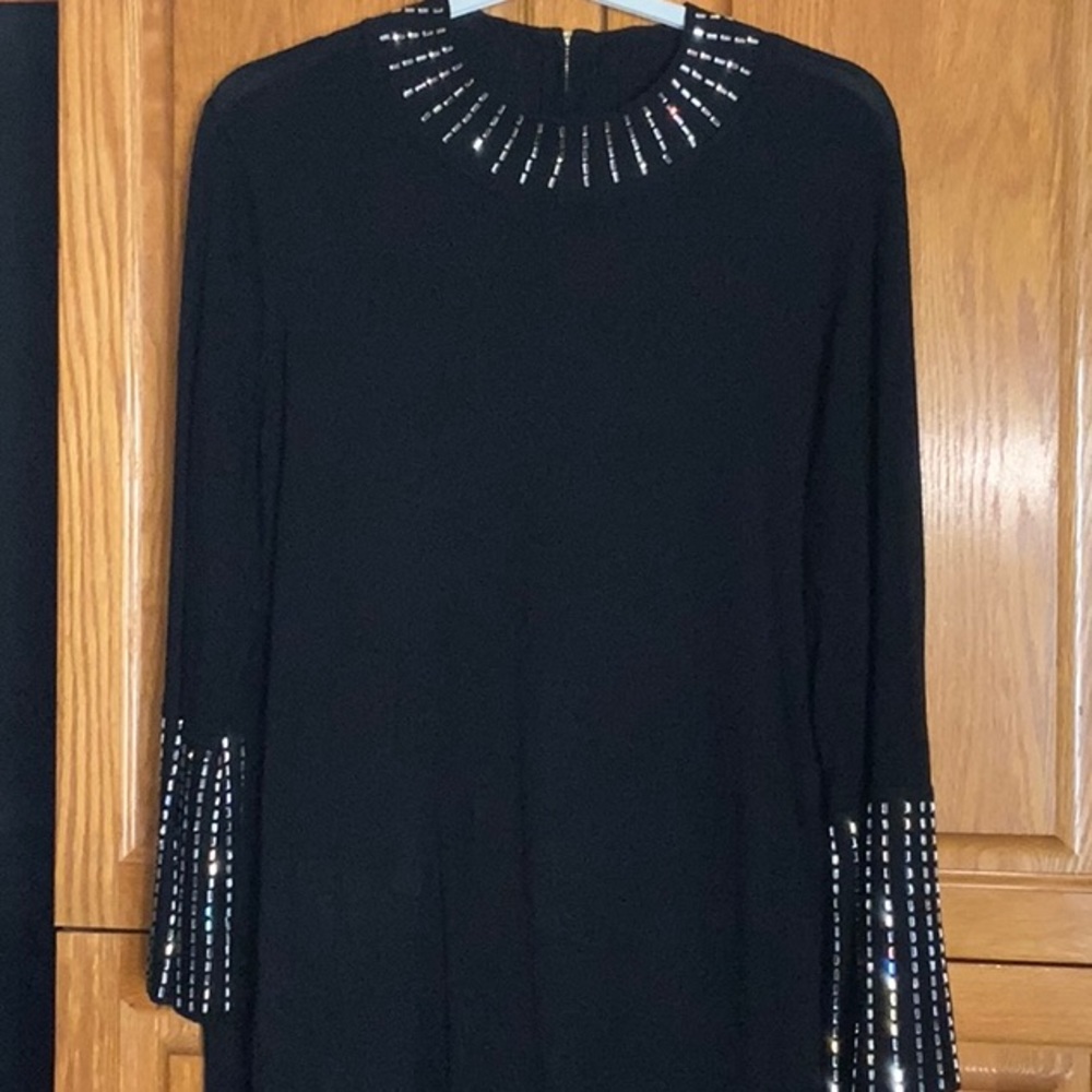 Calvin Klein Black Dress with Silver Accents